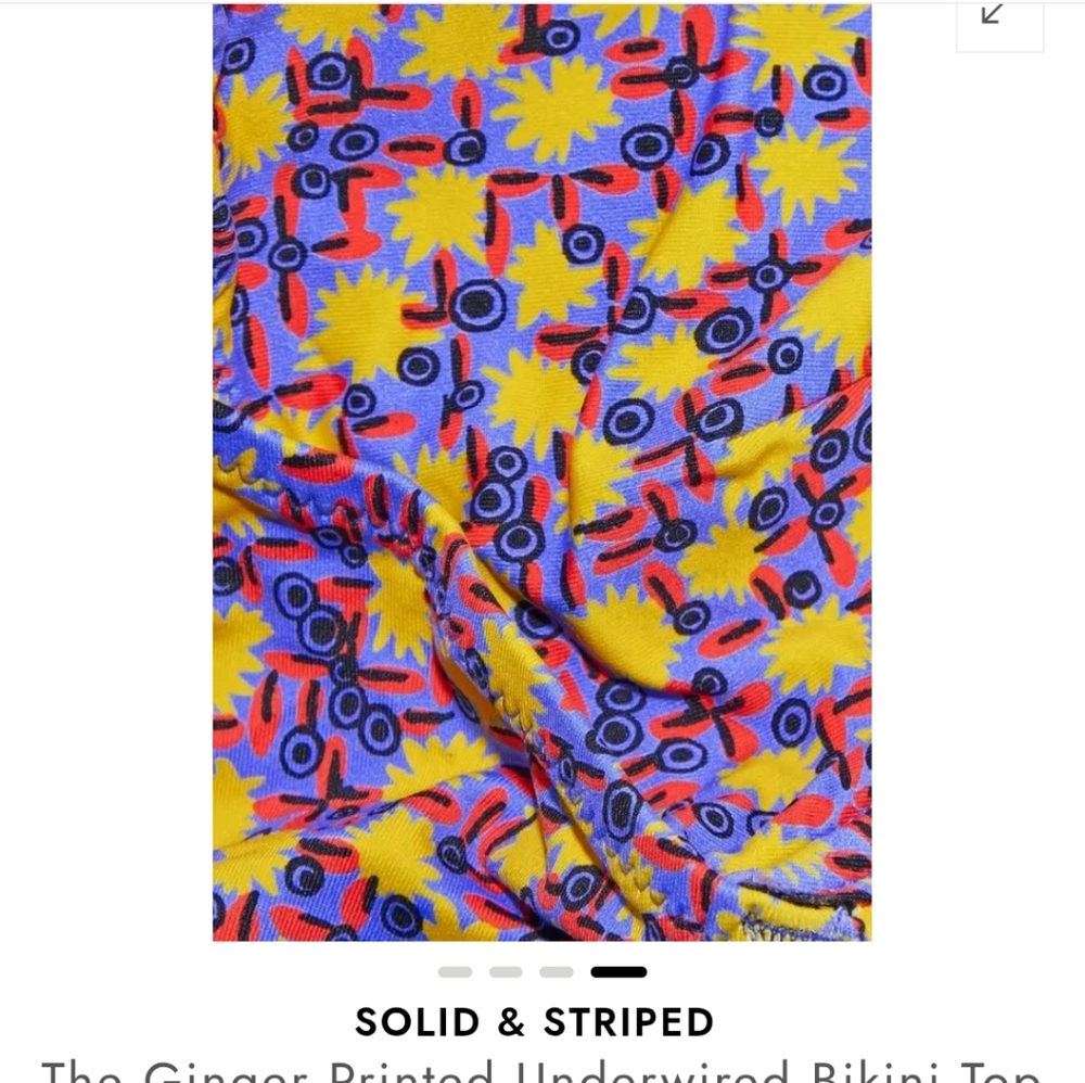 Solid & Striped Multicolor Graphic Bikini Top Gin… - image 2